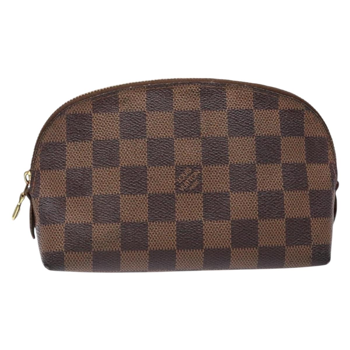 LOUIS VUITTON Damier Ebene Pochette Cosmetic PM Pouch N47516 LV Auth 136365