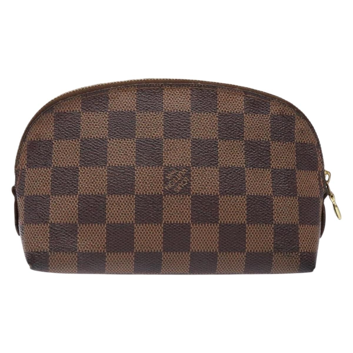 LOUIS VUITTON Damier Ebene Pochette Cosmetic PM Pouch N47516 LV Auth 136365