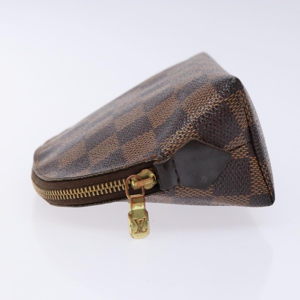 LOUIS VUITTON Damier Ebene Pochette Cosmetic PM Pouch N47516 LV Auth 136365