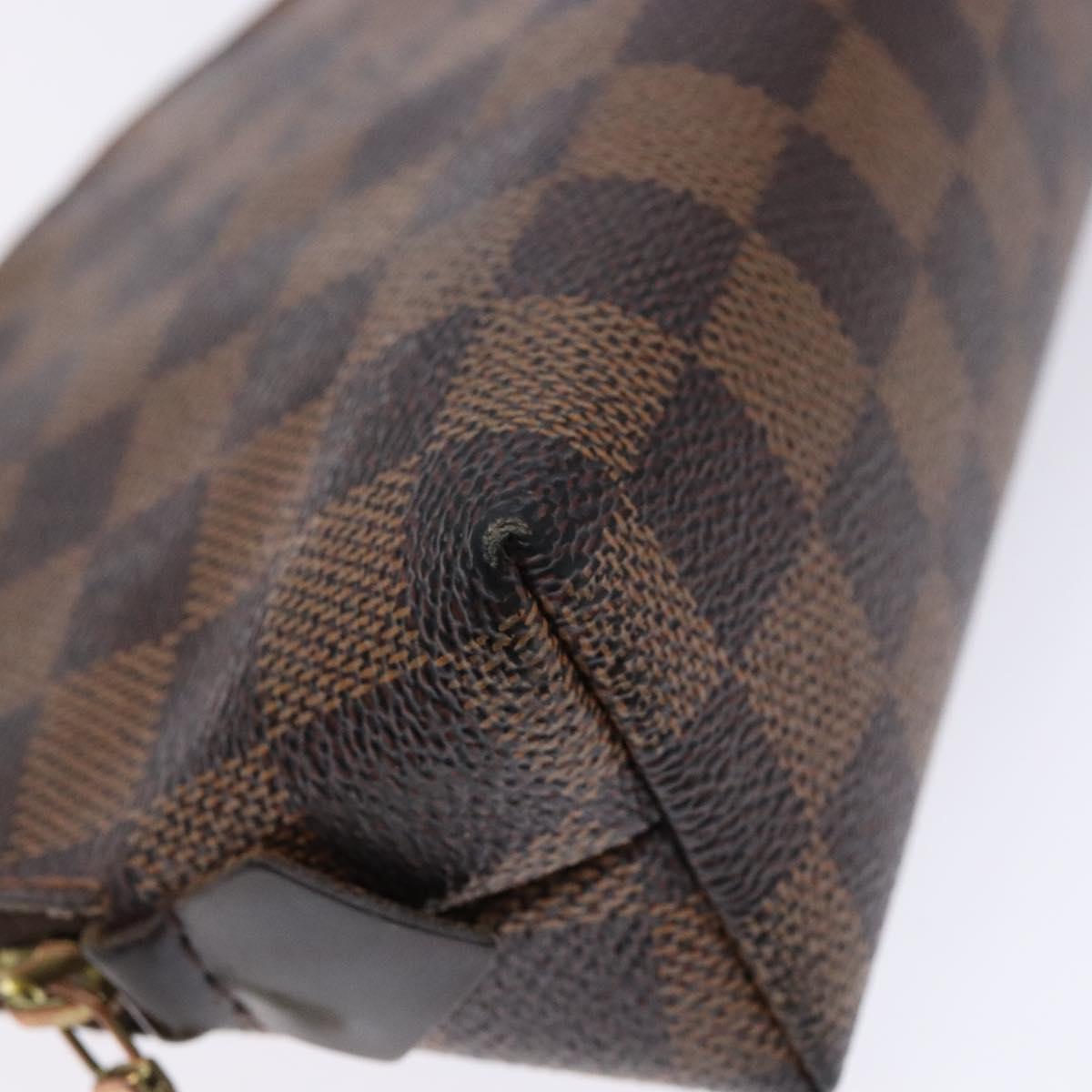 LOUIS VUITTON Damier Ebene Pochette Cosmetic PM Pouch N47516 LV Auth 136365