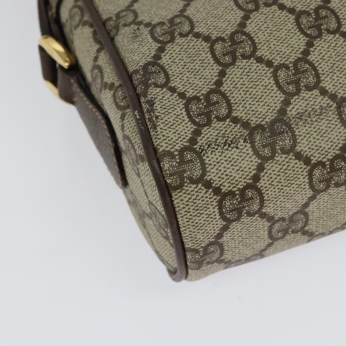 GUCCI GG Supreme Web Sherry Line Bag PVC Beige Gold 119 02 087 Auth 136367
