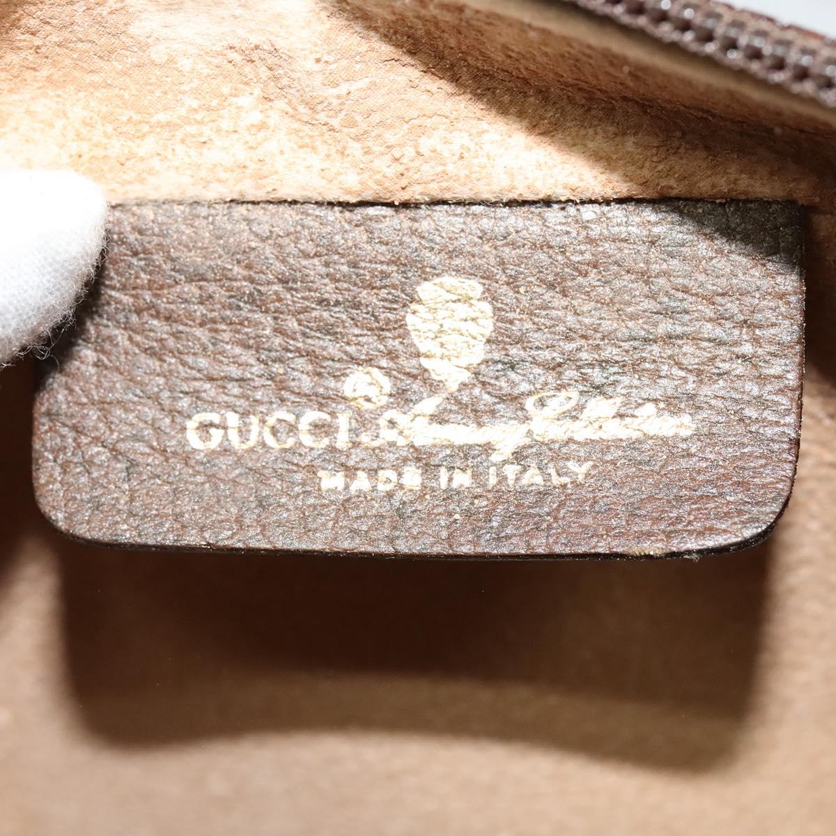 GUCCI GG Supreme Web Sherry Line Bag PVC Beige Gold 119 02 087 Auth 136367