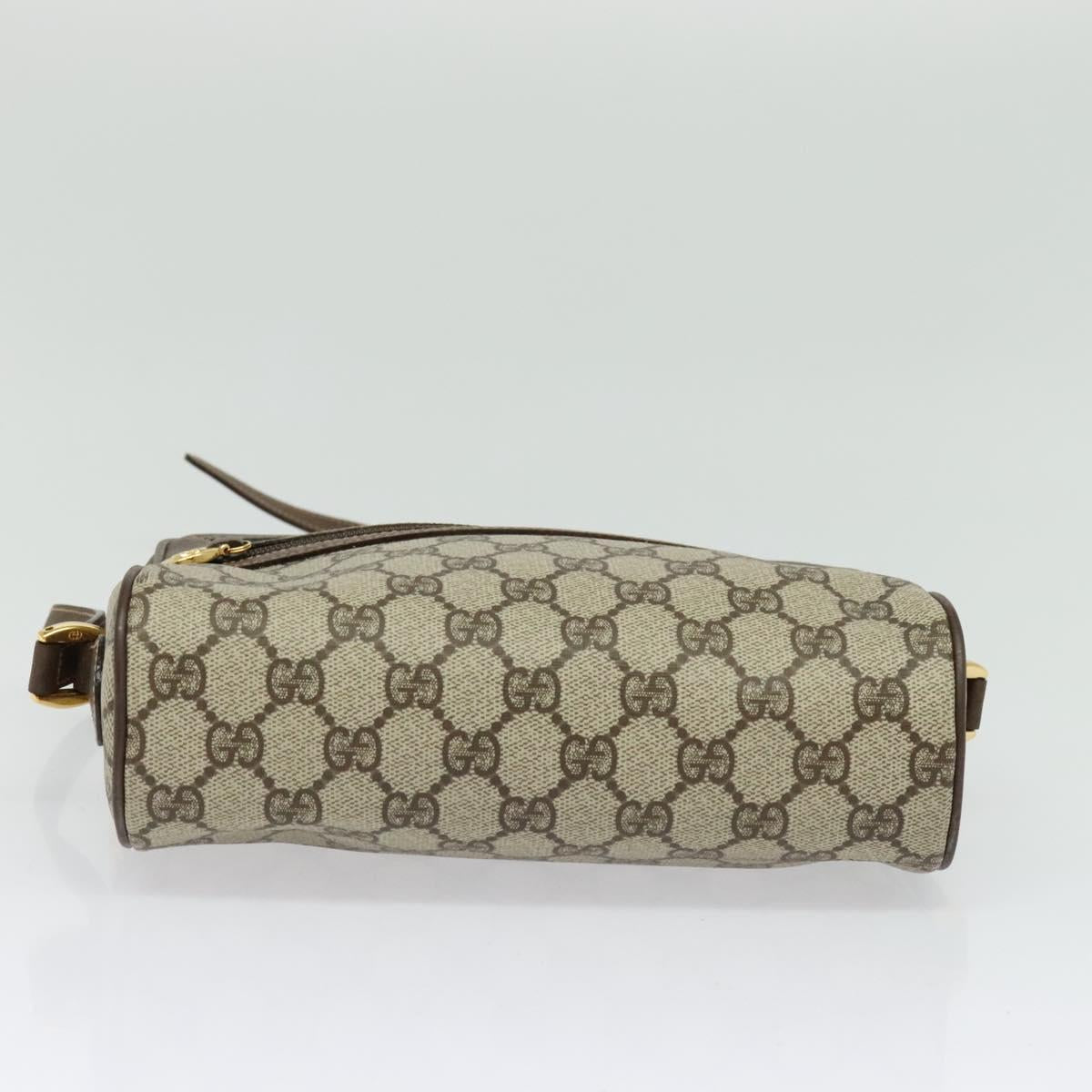 GUCCI GG Supreme Web Sherry Line Bag PVC Beige Gold 119 02 087 Auth 136367
