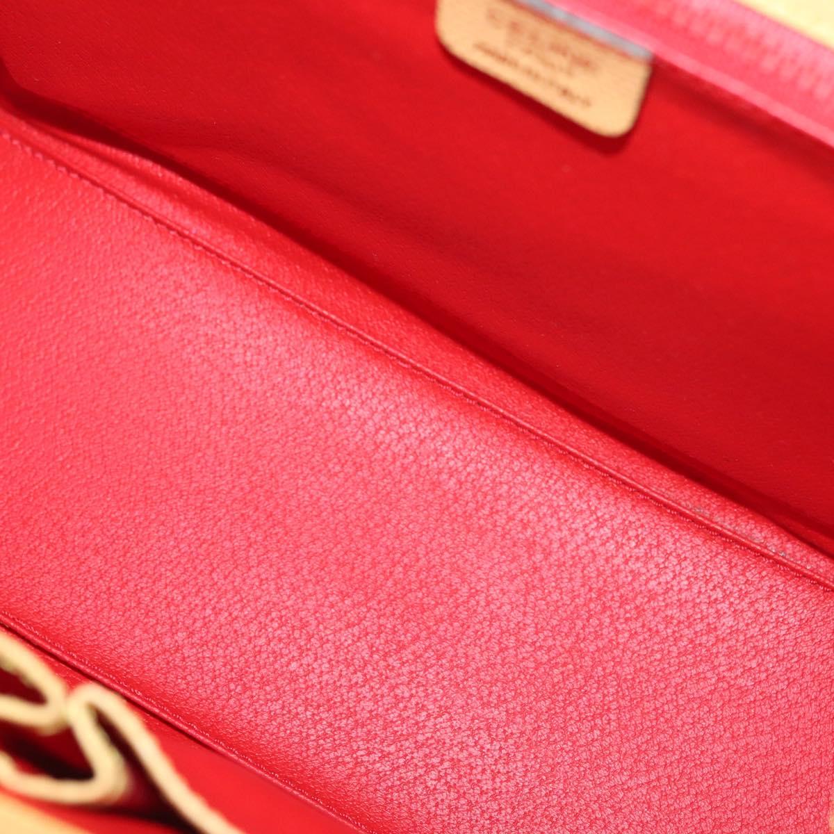CELINE Hand Bag Leather 2way Yellow Auth 136390