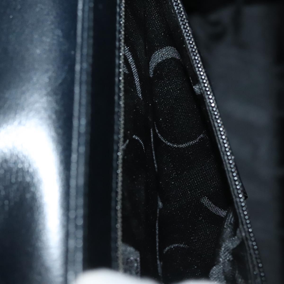 Salvatore Ferragamo Gancini Hand Bag Leather 2way Black Gold Auth 136400