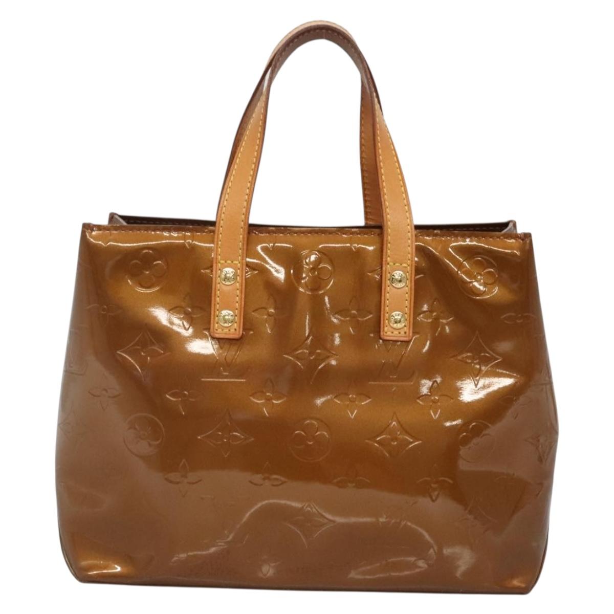 LOUIS VUITTON Monogram Vernis Reade PM Hand Bag Bronze M91146 LV Auth 136413