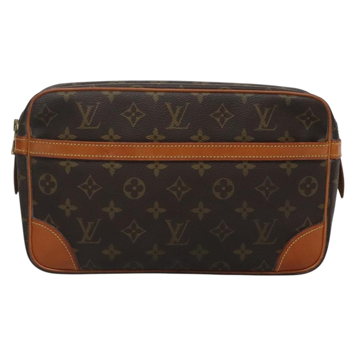 LOUIS VUITTON Monogram Compiegne 28 Clutch Bag M51845 LV Auth 136421