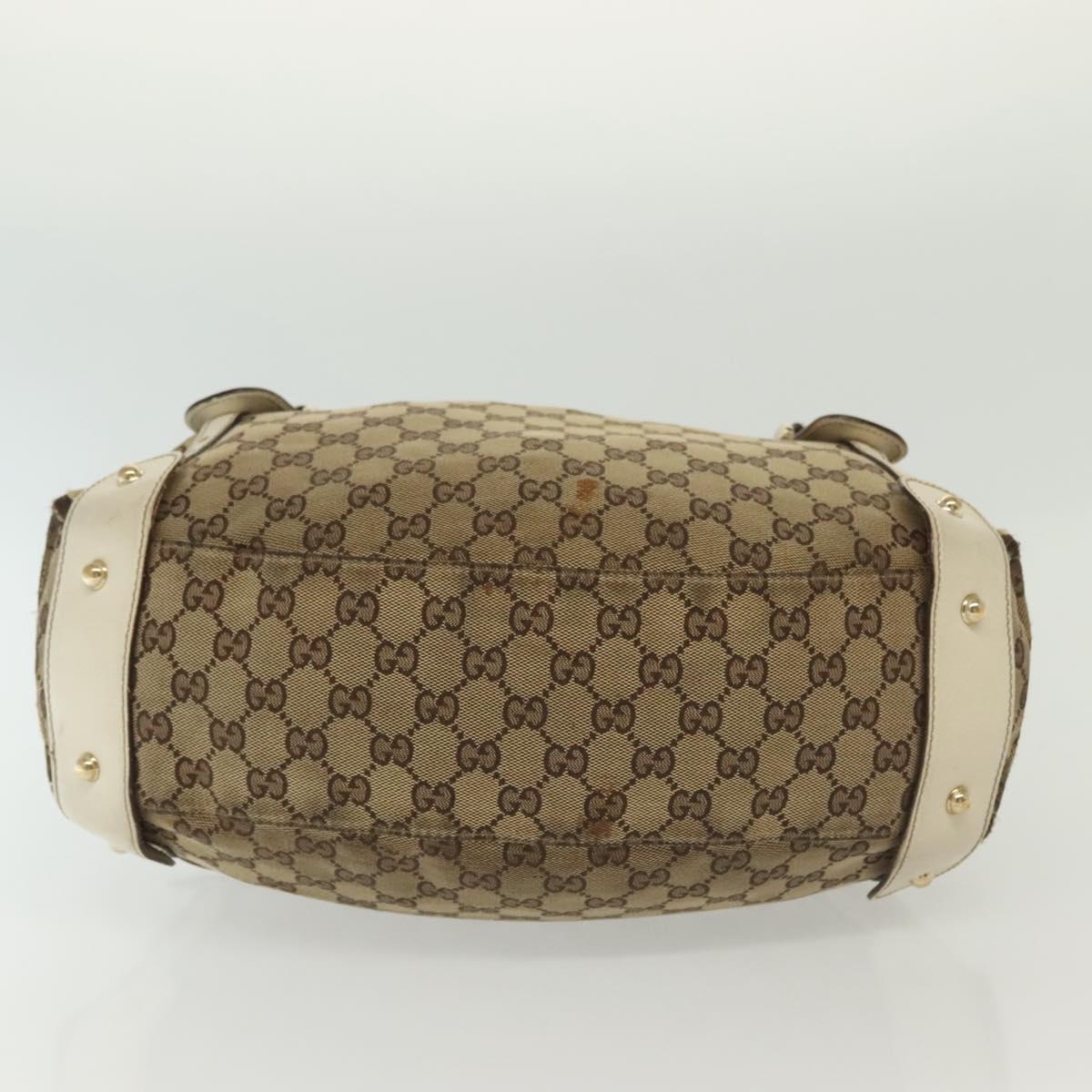 GUCCI GG Canvas Tote Bag Beige Gold 162900 Auth 136441