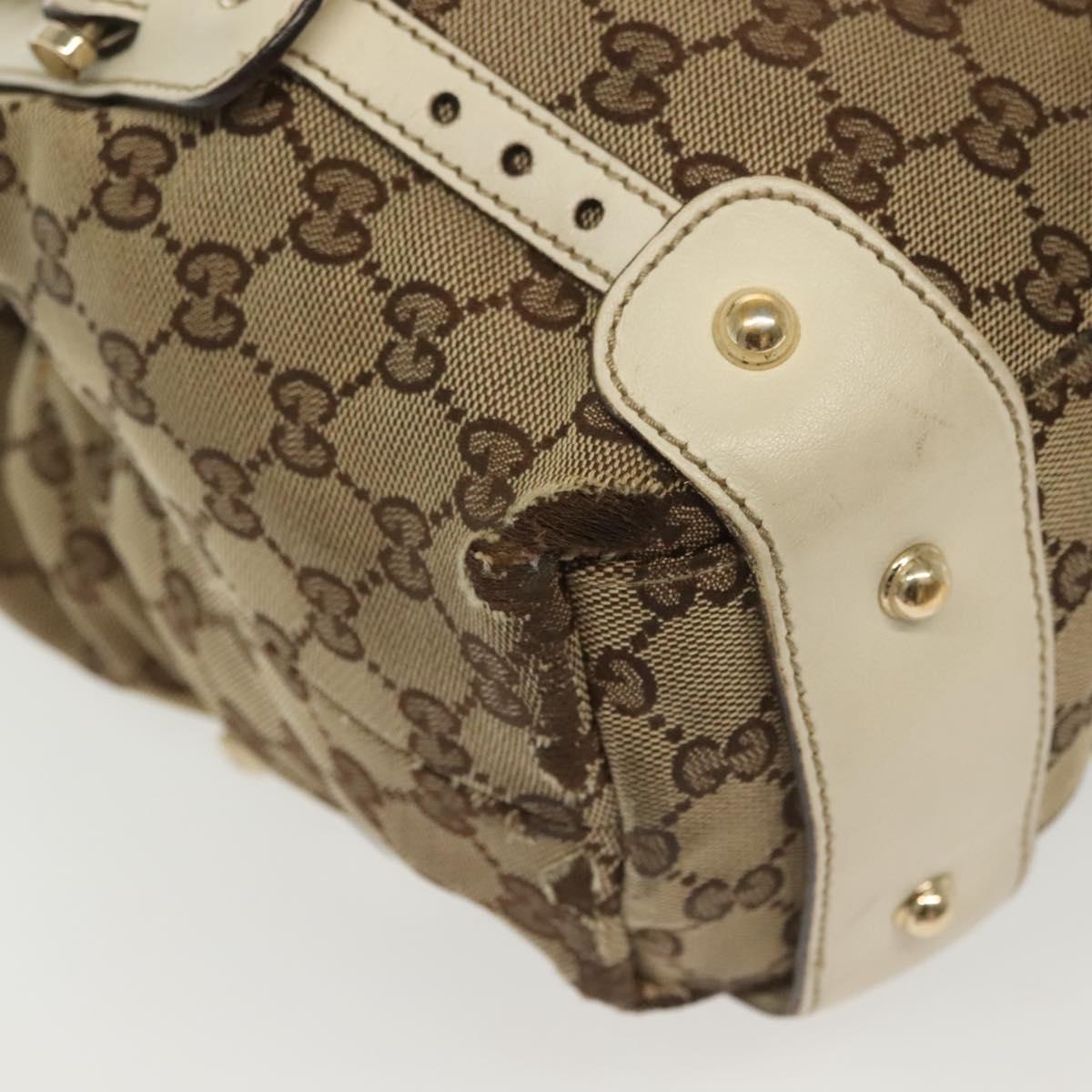 GUCCI GG Canvas Tote Bag Beige Gold 162900 Auth 136441