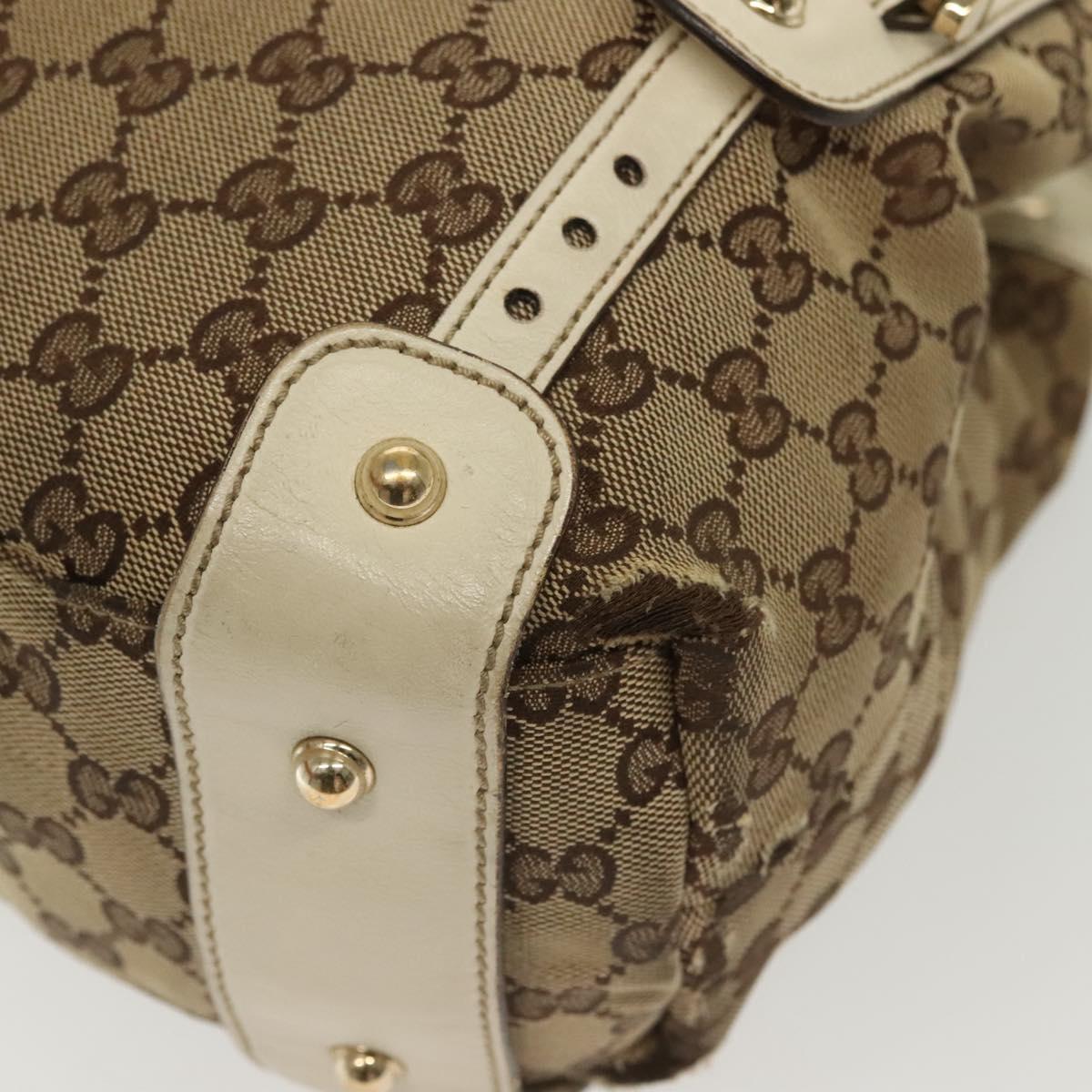 GUCCI GG Canvas Tote Bag Beige Gold 162900 Auth 136441