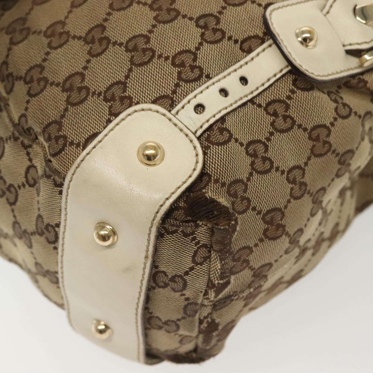 GUCCI GG Canvas Tote Bag Beige Gold 162900 Auth 136441