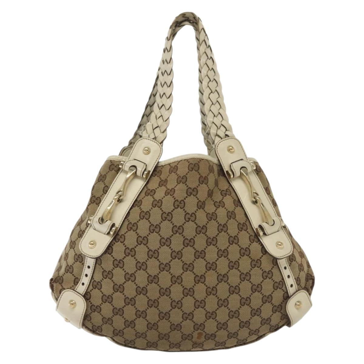 GUCCI GG Canvas Tote Bag Beige Gold 162900 Auth 136441