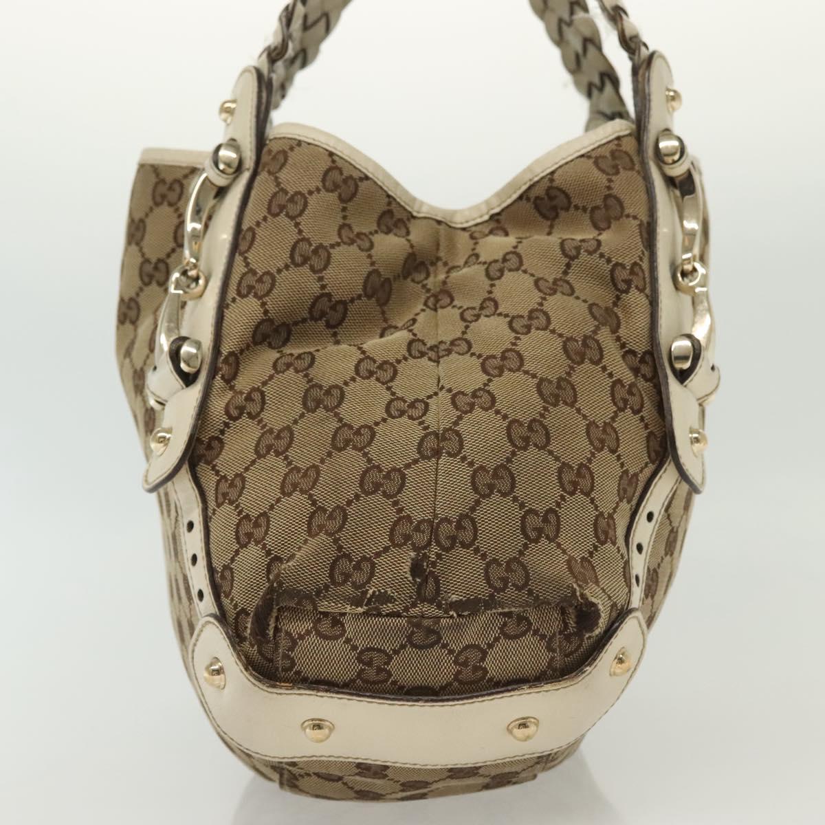 GUCCI GG Canvas Tote Bag Beige Gold 162900 Auth 136441
