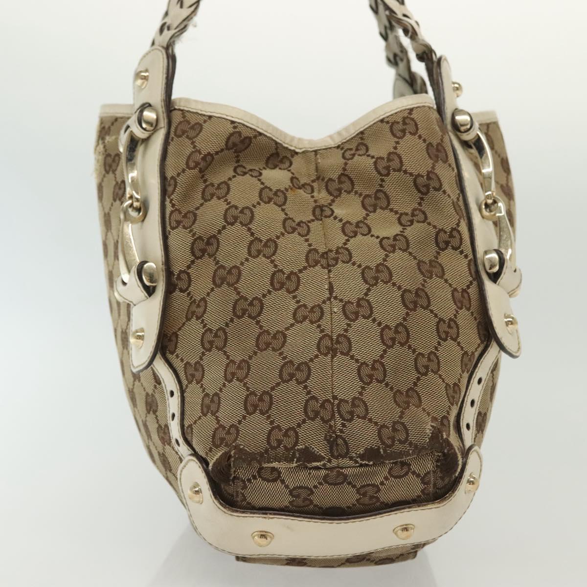 GUCCI GG Canvas Tote Bag Beige Gold 162900 Auth 136441