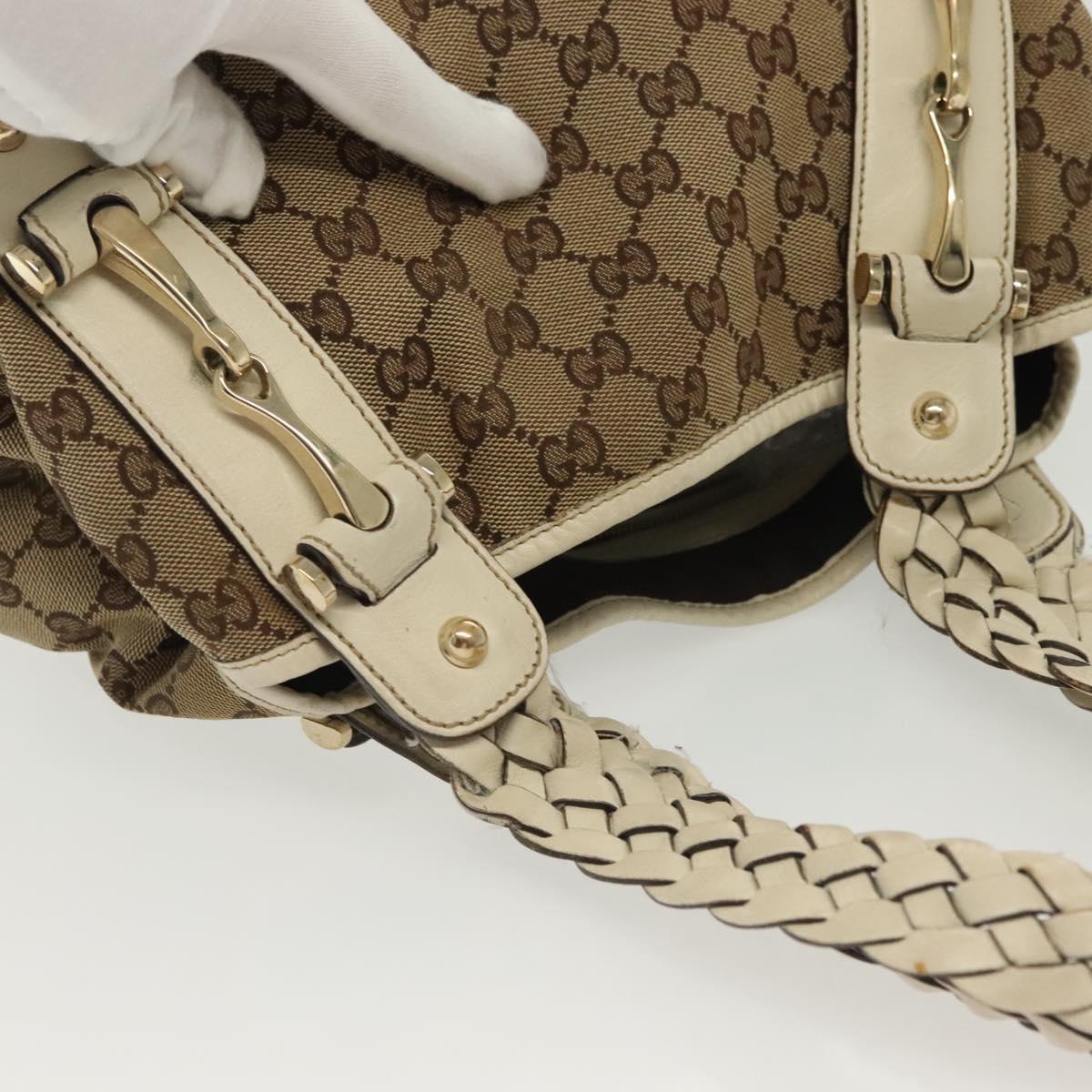 GUCCI GG Canvas Tote Bag Beige Gold 162900 Auth 136441
