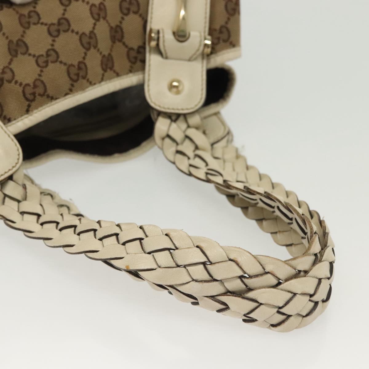GUCCI GG Canvas Tote Bag Beige Gold 162900 Auth 136441
