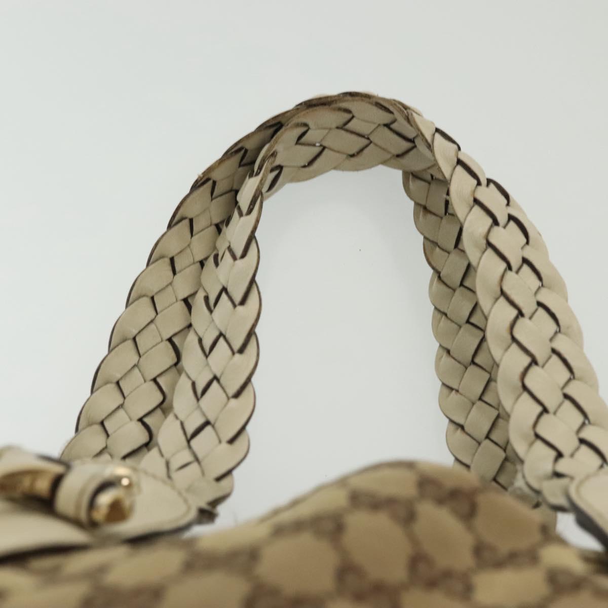 GUCCI GG Canvas Tote Bag Beige Gold 162900 Auth 136441