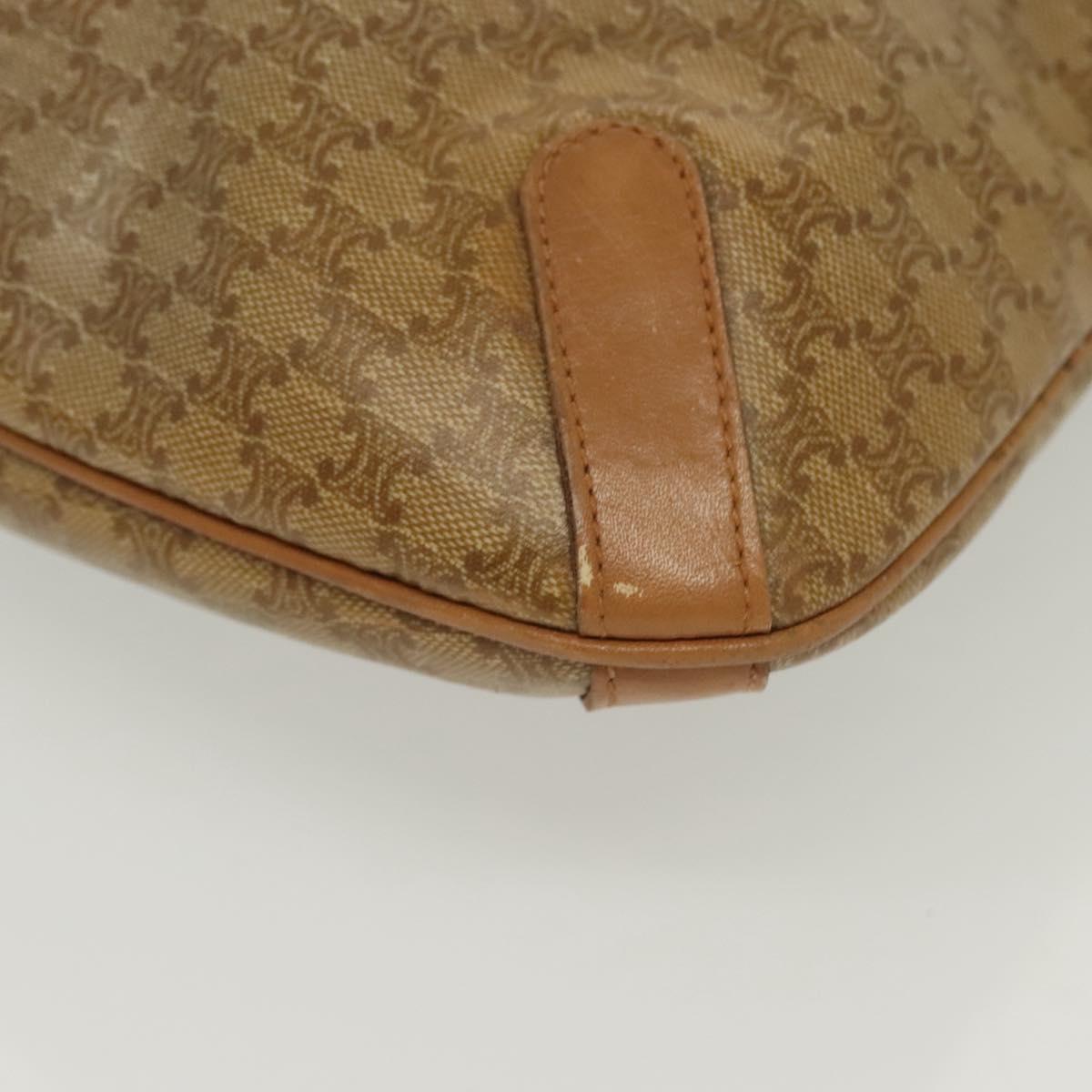 CELINE Macadam Canvas Tote Bag PVC Beige Gold Auth 136444