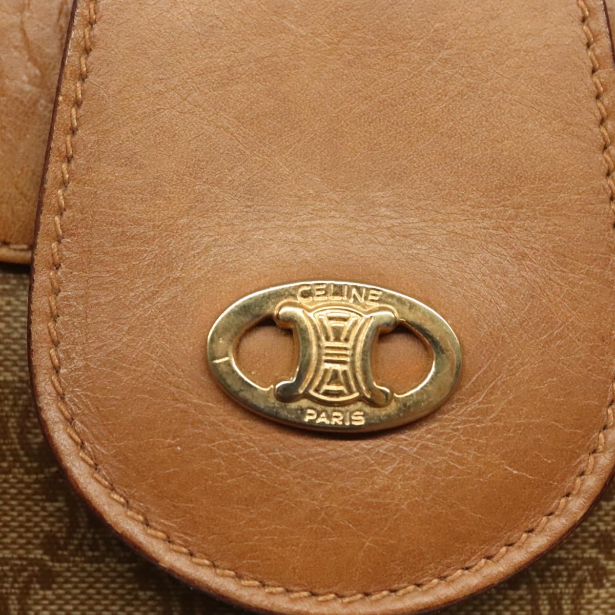 CELINE Macadam Canvas Tote Bag PVC Beige Gold Auth 136444