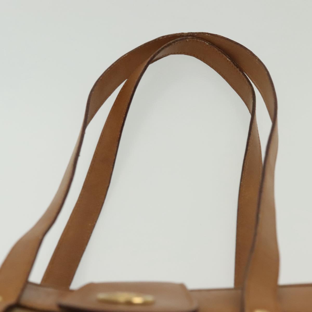 CELINE Macadam Canvas Tote Bag PVC Beige Gold Auth 136444