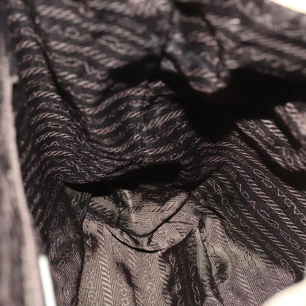 PRADA Backpack Nylon Beige Silver Auth 136445