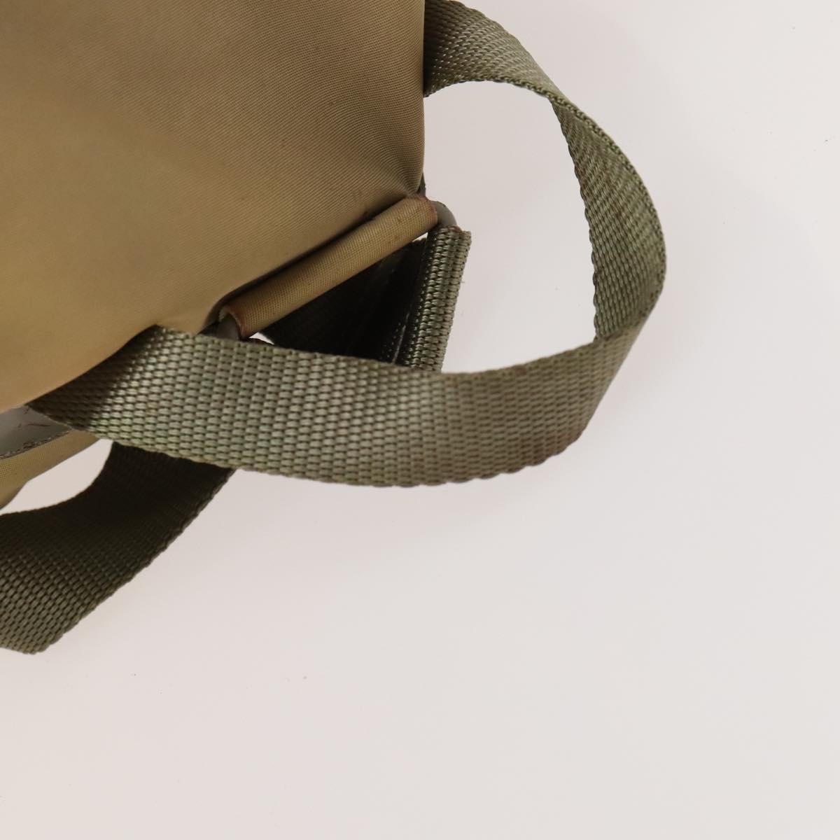 PRADA Backpack Nylon Beige Silver Auth 136445