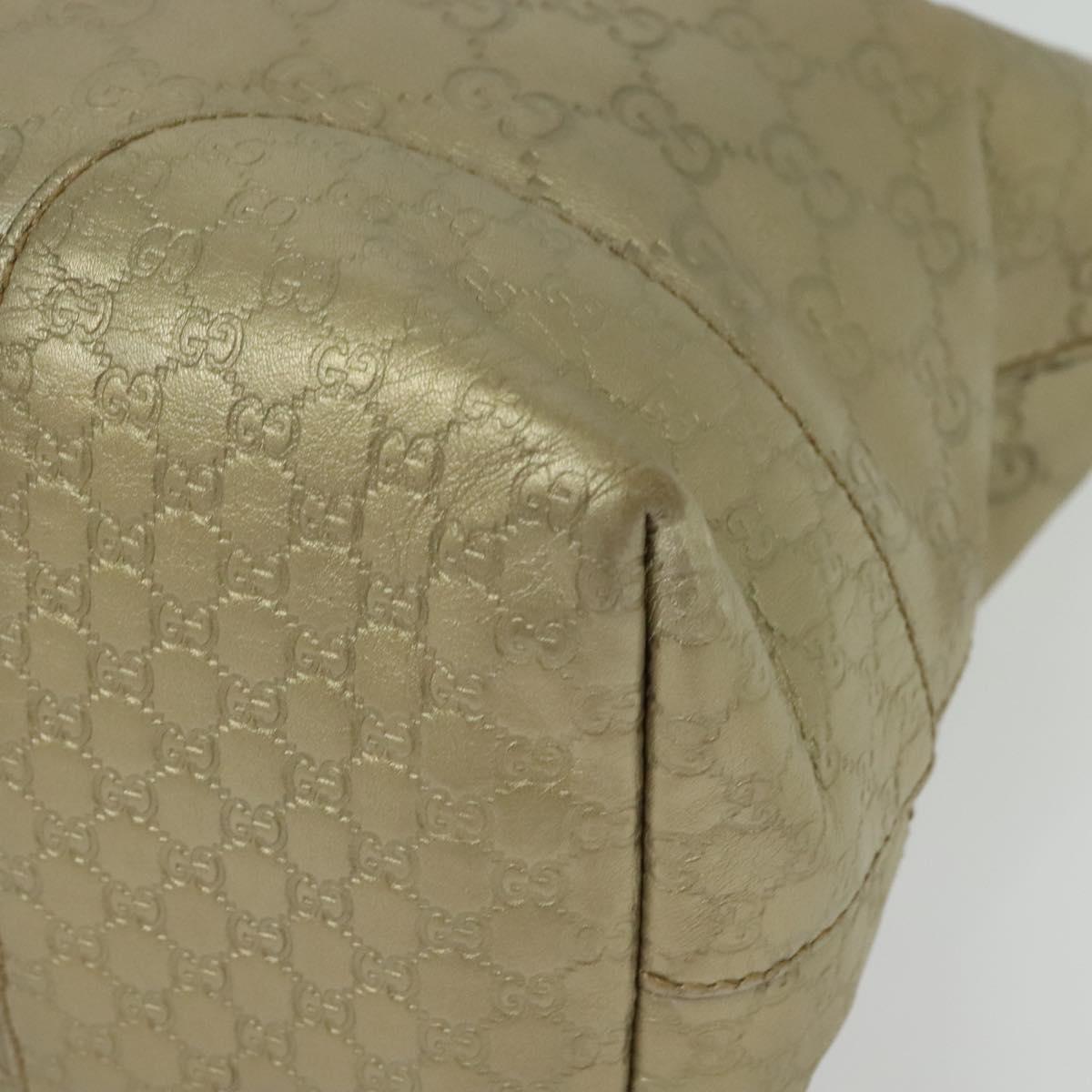 GUCCI GG Canvas Guccissima Hand Bag Leather 2way Gold 353120 Auth 136453