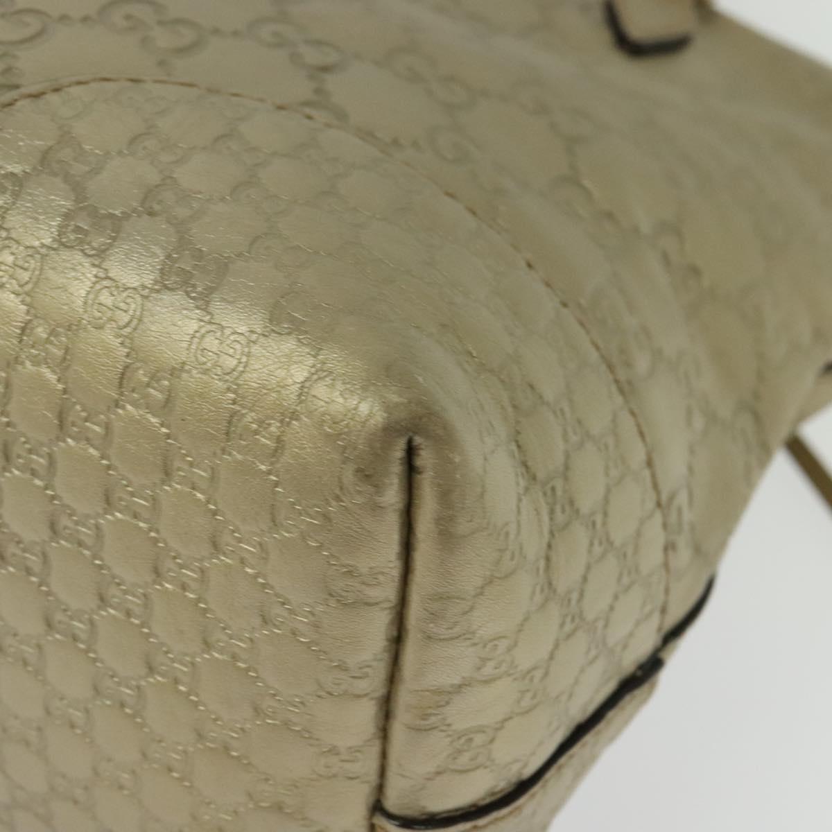 GUCCI GG Canvas Guccissima Hand Bag Leather 2way Gold 353120 Auth 136453