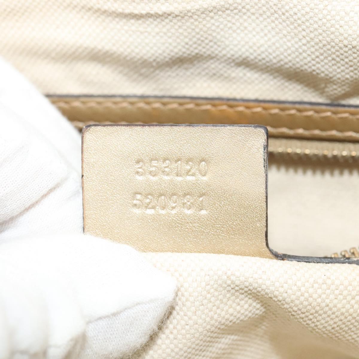 GUCCI GG Canvas Guccissima Hand Bag Leather 2way Gold 353120 Auth 136453