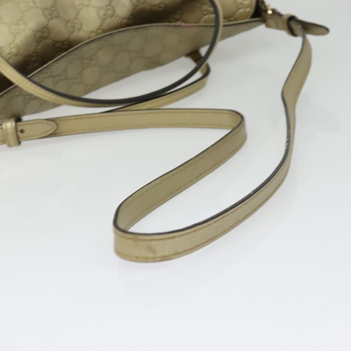 GUCCI GG Canvas Guccissima Hand Bag Leather 2way Gold 353120 Auth 136453