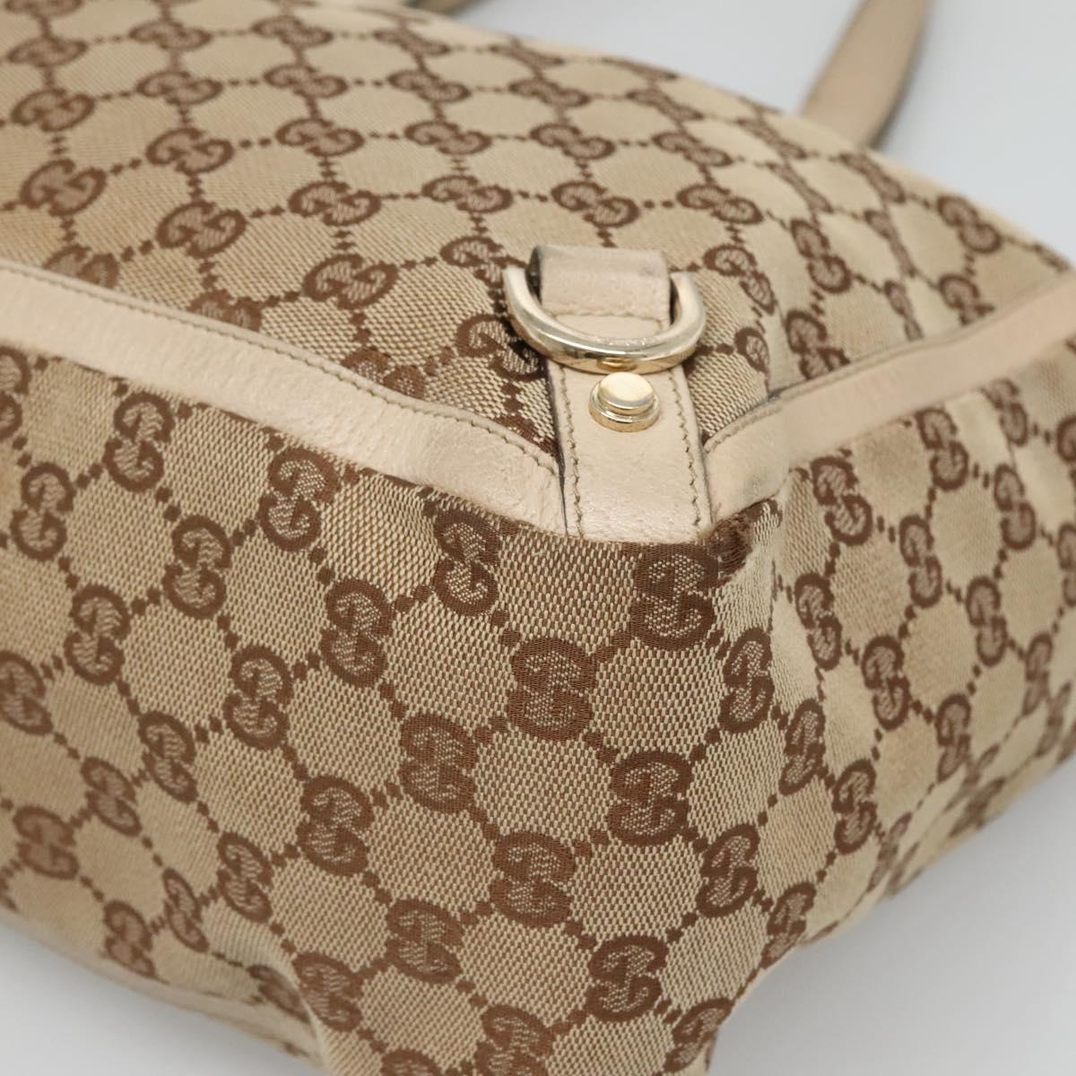 GUCCI GG Canvas Abbey Tote Bag Beige Gold 141472 Auth 136455