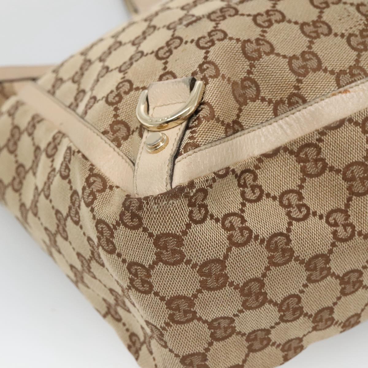 GUCCI GG Canvas Abbey Tote Bag Beige Gold 141472 Auth 136455
