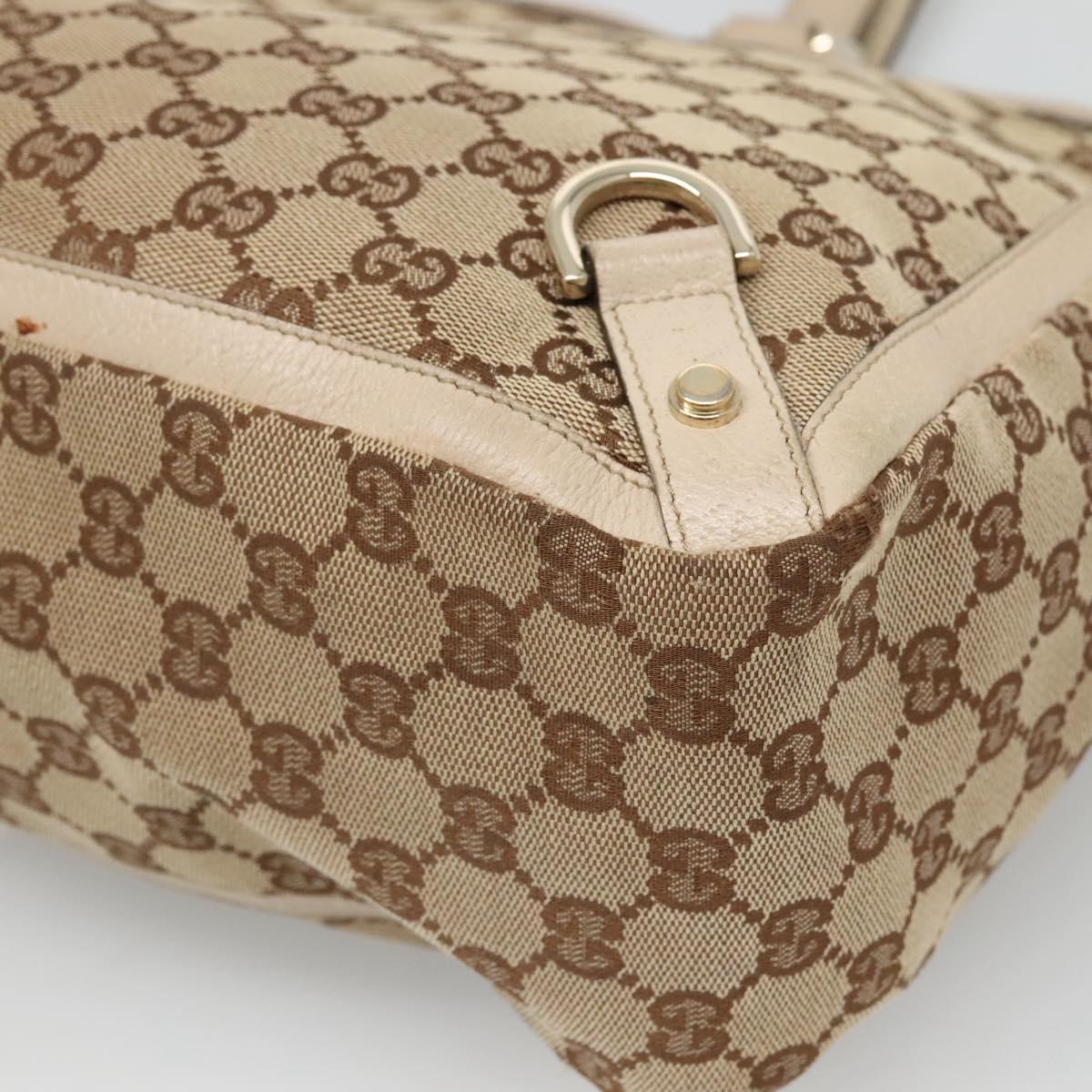 GUCCI GG Canvas Abbey Tote Bag Beige Gold 141472 Auth 136455