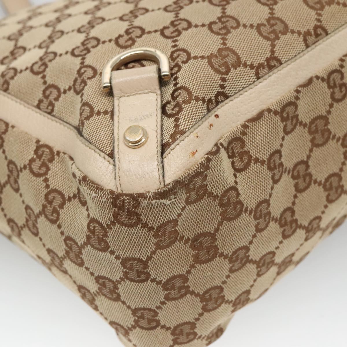 GUCCI GG Canvas Abbey Tote Bag Beige Gold 141472 Auth 136455