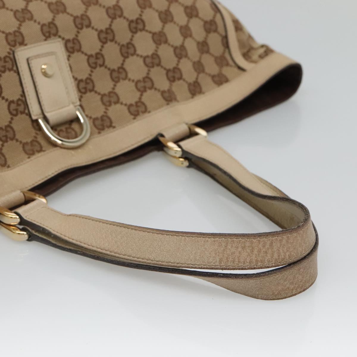GUCCI GG Canvas Abbey Tote Bag Beige Gold 141472 Auth 136455