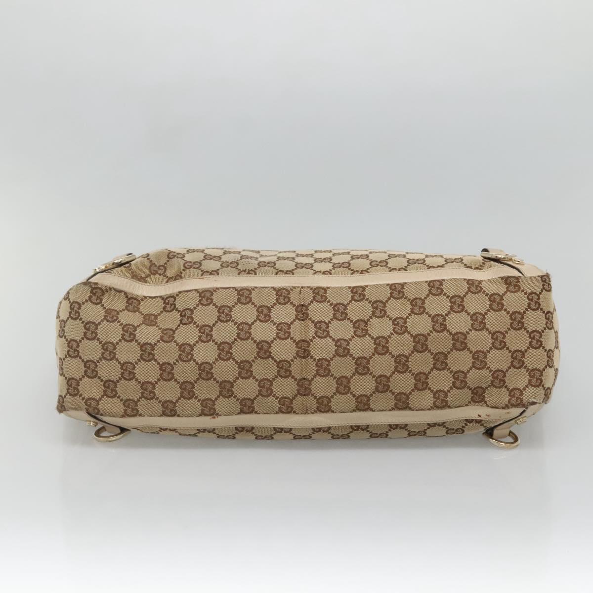 GUCCI GG Canvas Abbey Tote Bag Beige Gold 141472 Auth 136455