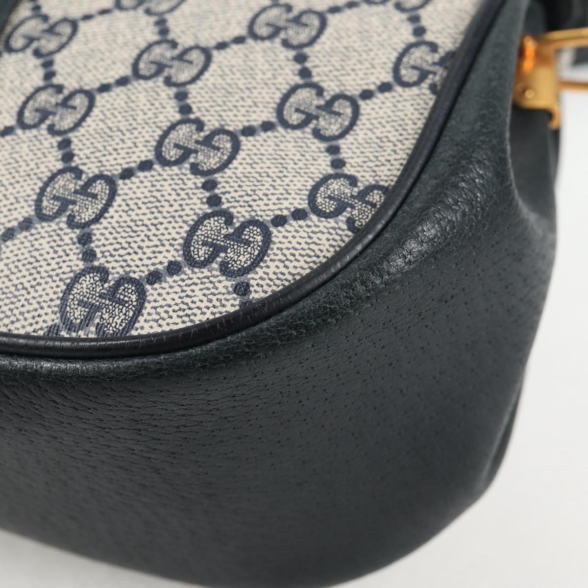 GUCCI GG Supreme Sherry Line Shoulder Bag PVC Navy Gold 72 02 024 Auth 136472
