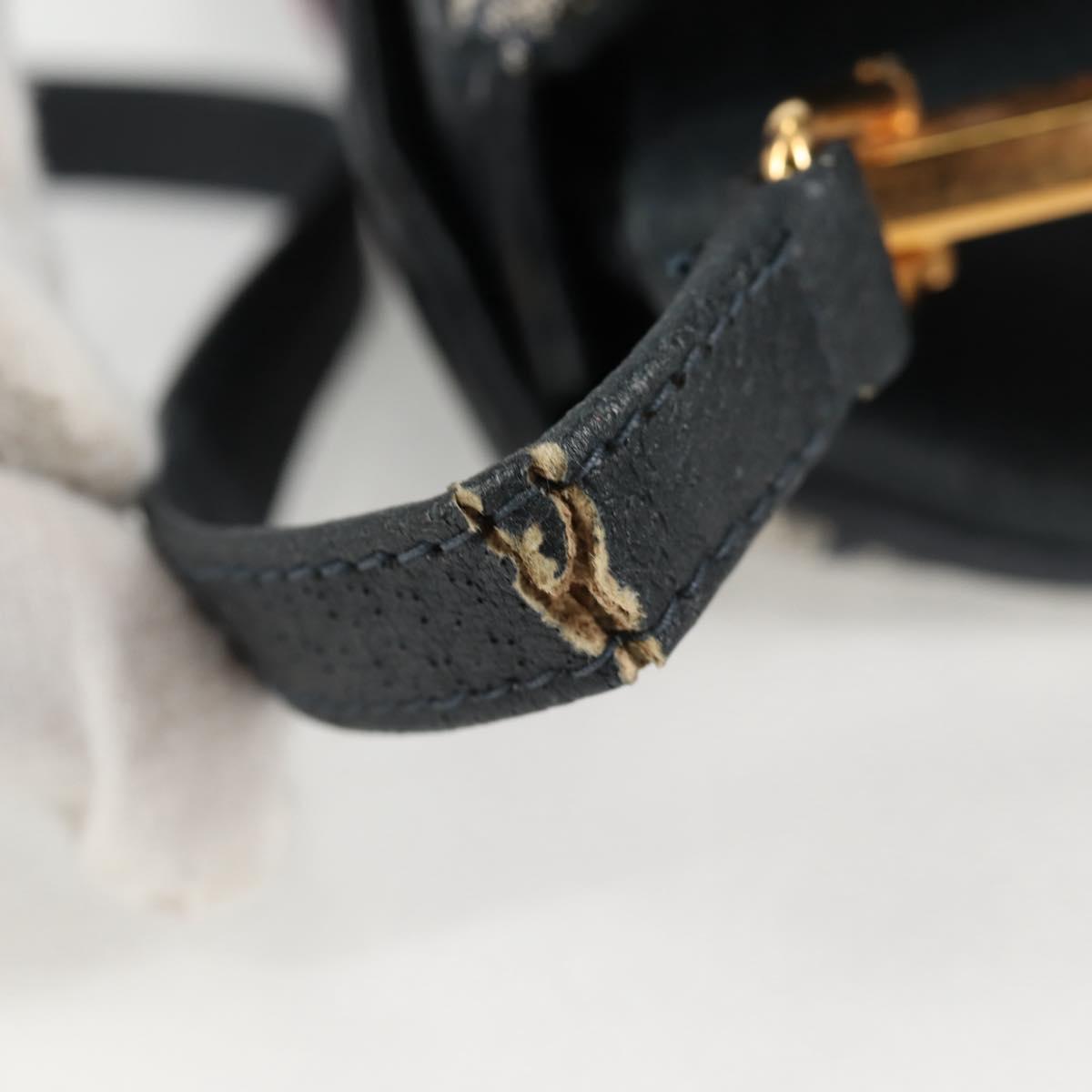 GUCCI GG Supreme Sherry Line Shoulder Bag PVC Navy Gold 72 02 024 Auth 136472
