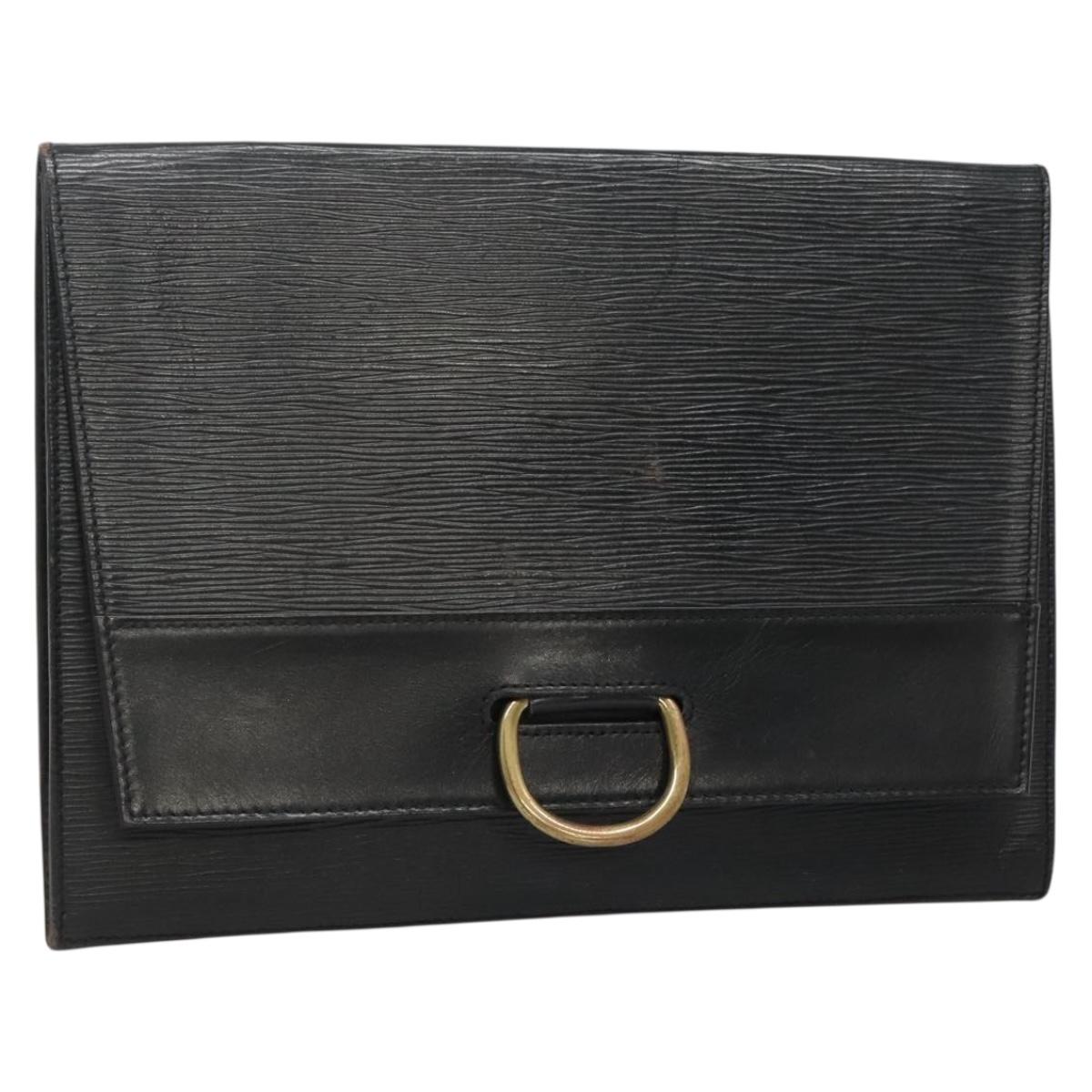LOUIS VUITTON Epi Jena Clutch Bag Black M52722 LV Auth 136480