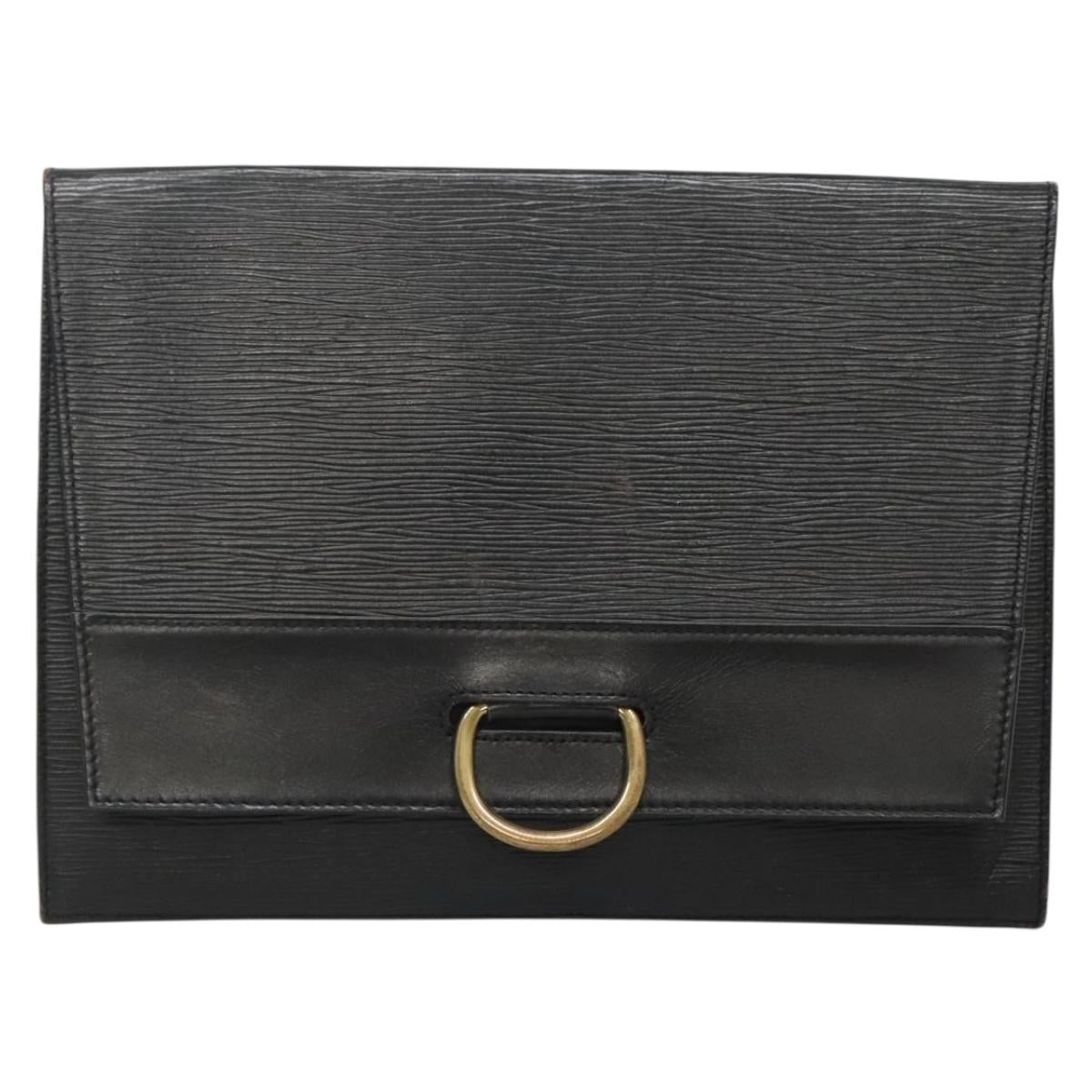 LOUIS VUITTON Epi Jena Clutch Bag Black M52722 LV Auth 136480
