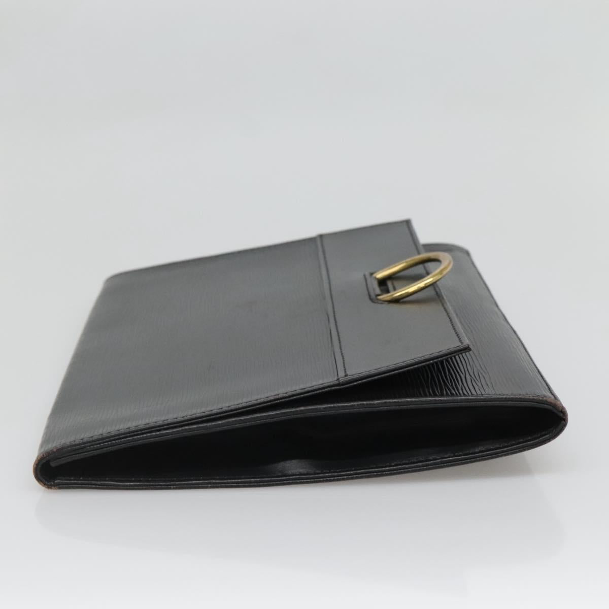 LOUIS VUITTON Epi Jena Clutch Bag Black M52722 LV Auth 136480