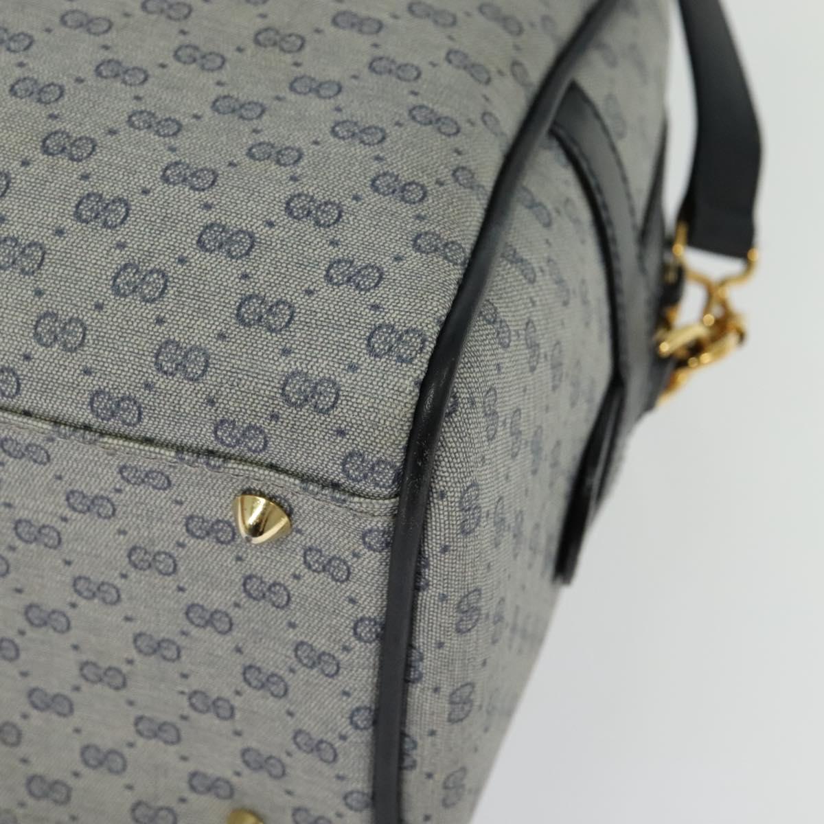 GUCCI Micro GG Supreme Hand Bag PVC 2way Navy Gold 002 904 0165 Auth 136497