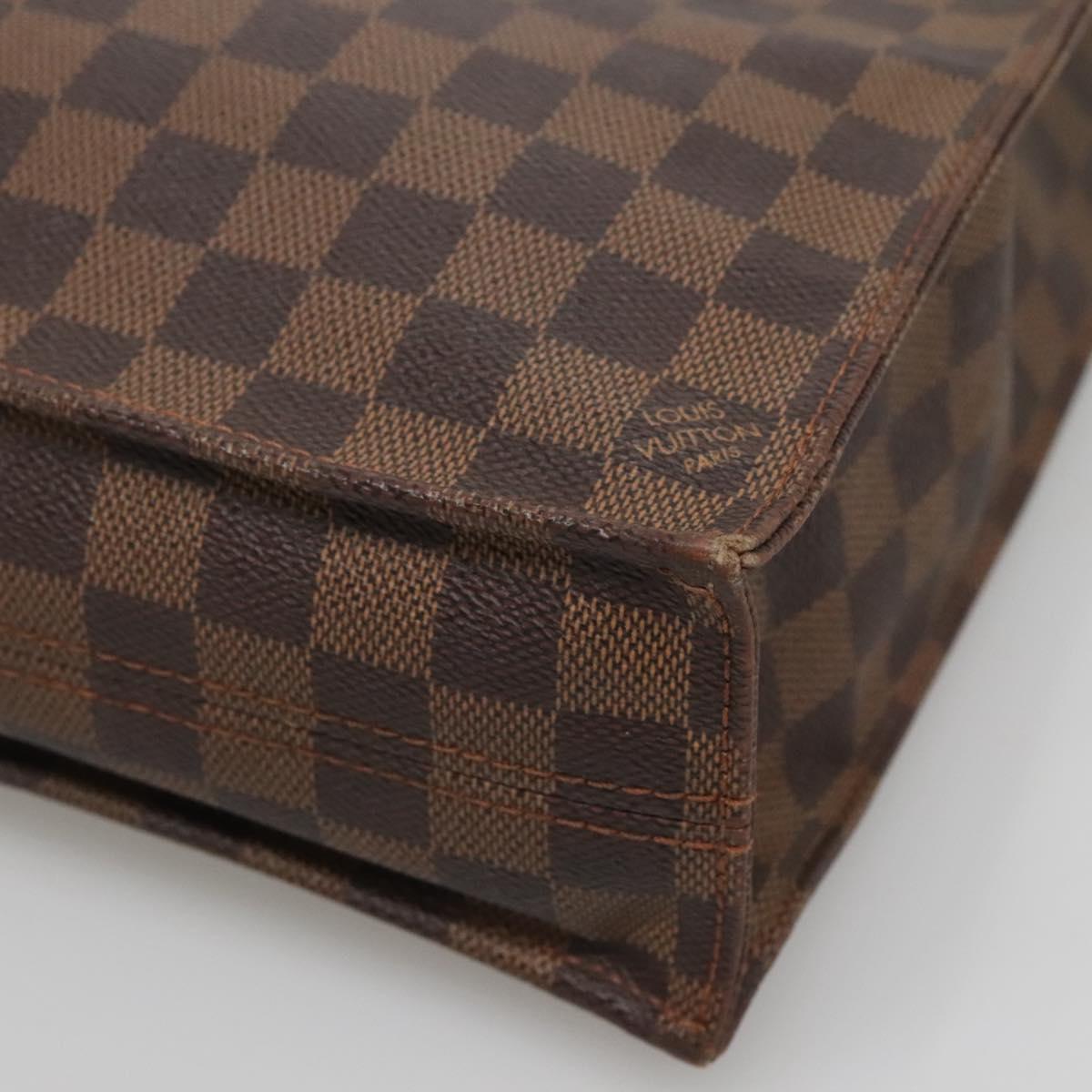 LOUIS VUITTON Damier Ebene Sac Plat Hand Bag N51140 LV Auth 136498