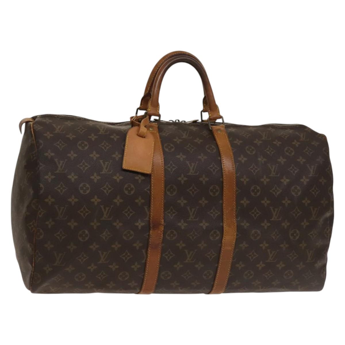 LOUIS VUITTON Monogram Keepall 55 Boston Bag M41424 LV Auth 136505