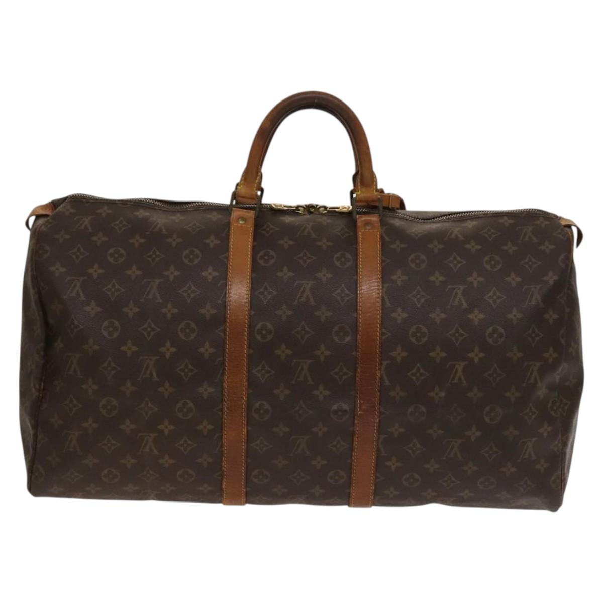 LOUIS VUITTON Monogram Keepall 55 Boston Bag M41424 LV Auth 136505