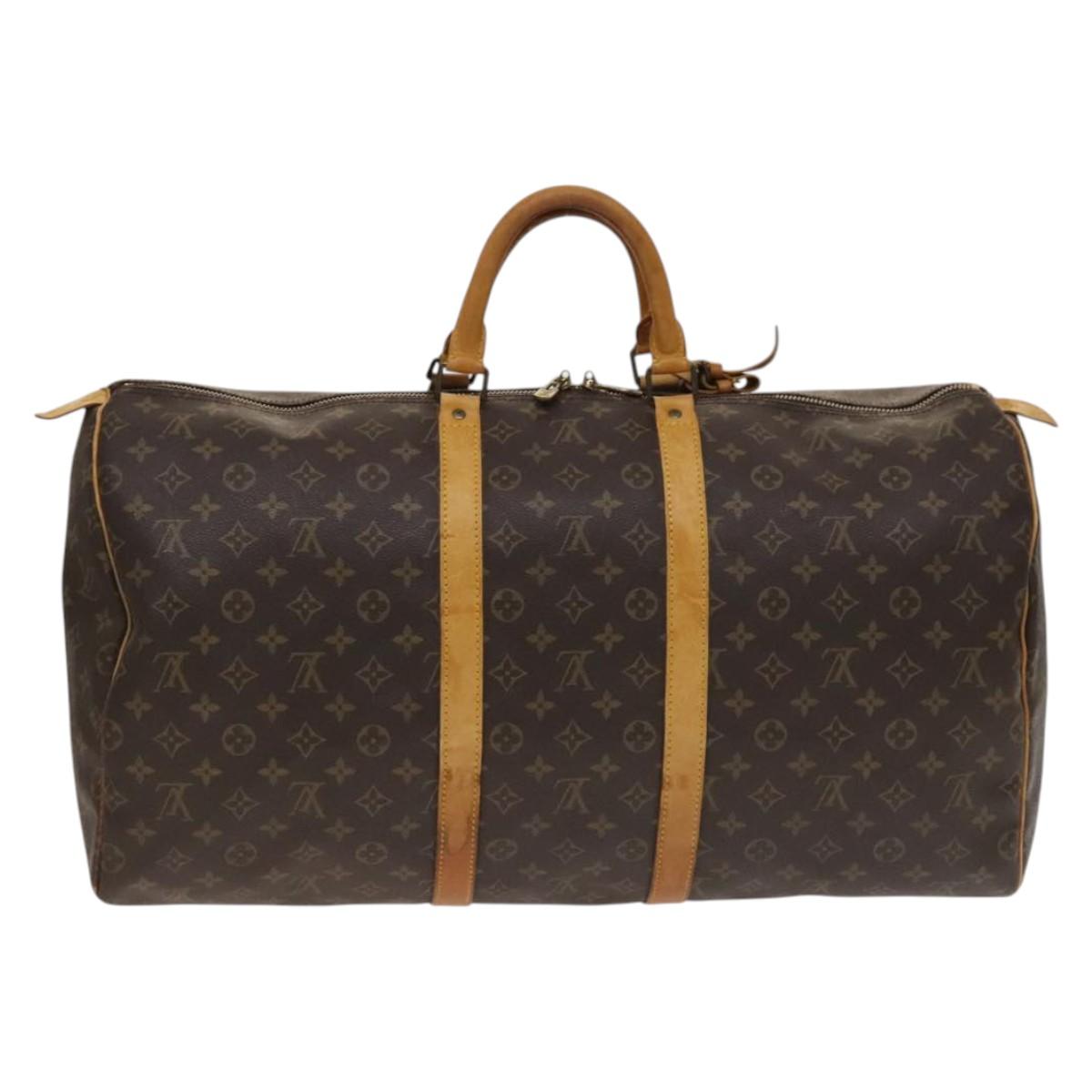 LOUIS VUITTON Monogram Keepall 55 Boston Bag M41424 LV Auth 136519