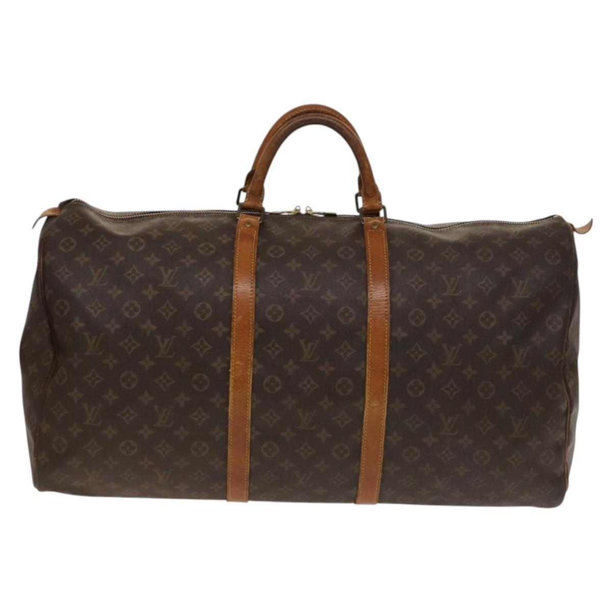 LOUIS VUITTON Monogram Keepall 60 Boston Bag M41422 LV Auth 136520
