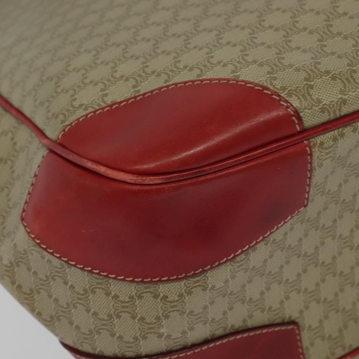 CELINE Macadam Canvas Tote Bag PVC Beige Gold Auth 136536