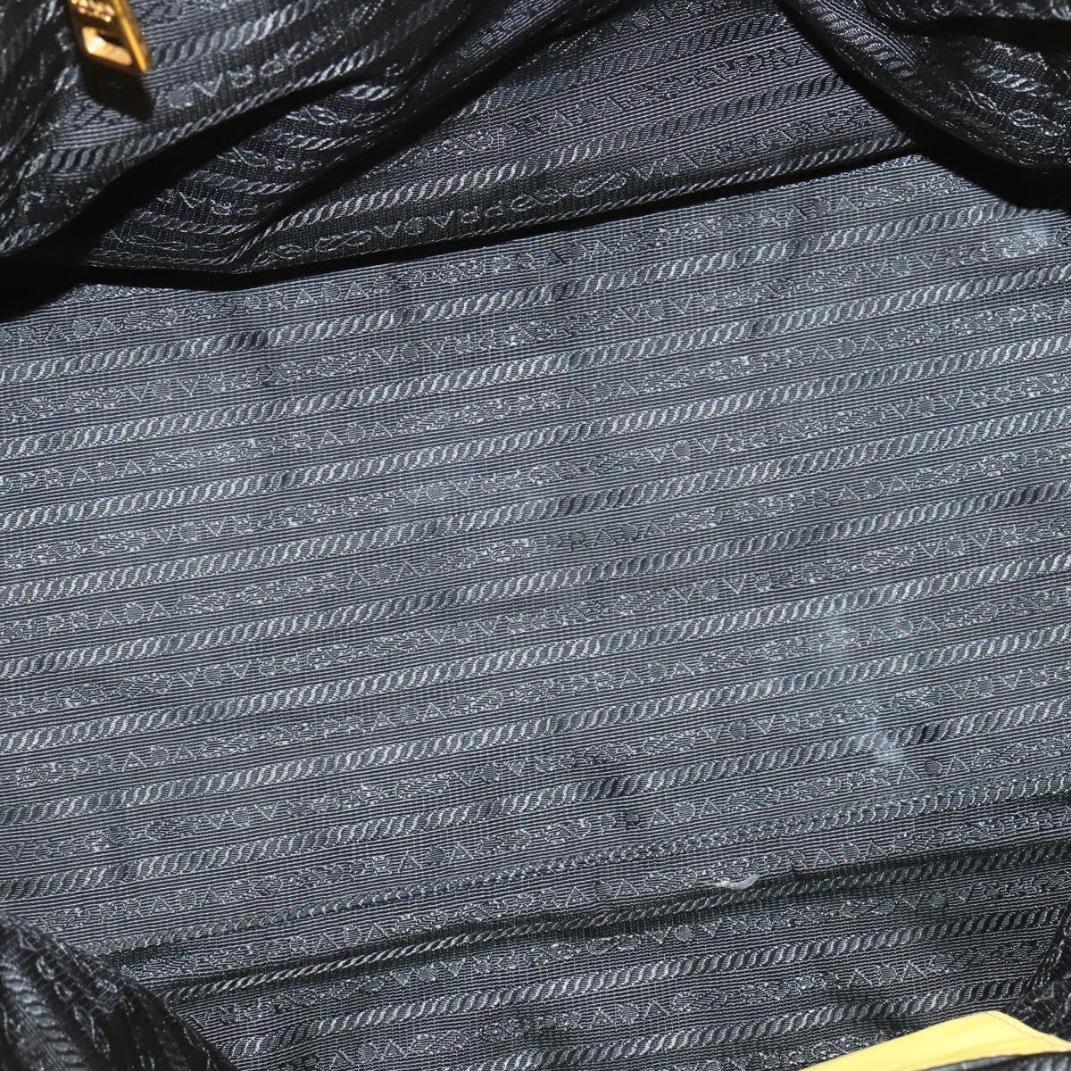 PRADA Tote Bag Leather 2way Yellow Gold Auth 136537