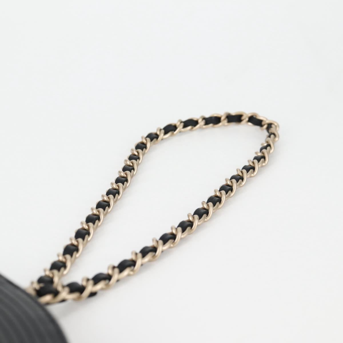 CHANEL Pouch Patent leather Black CC Auth 136541SM